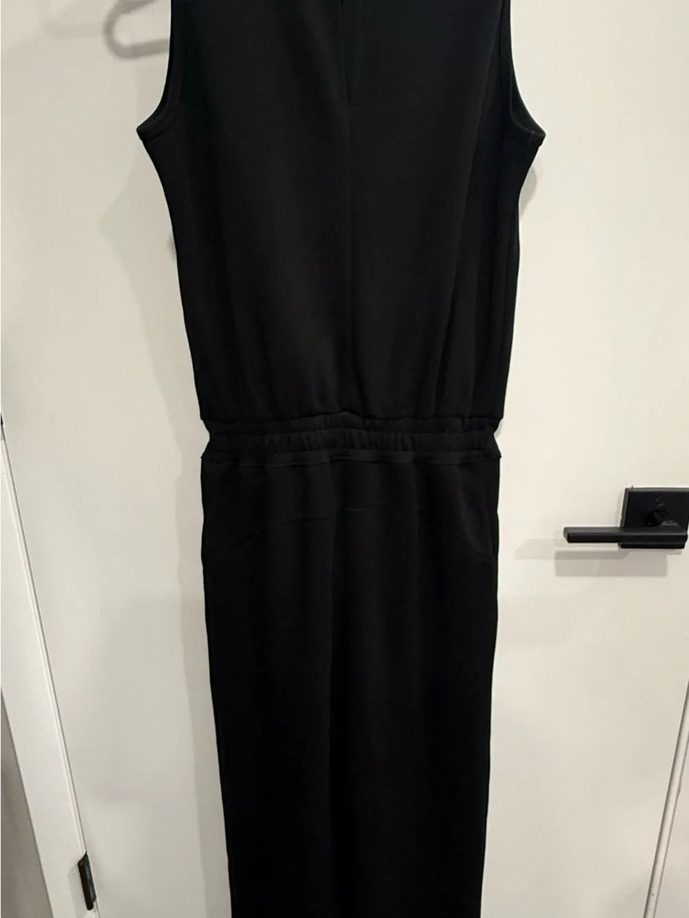 Sarin Mathews Women's S Black Solid Sleeveless Knit Wide-Leg Jumpsuit